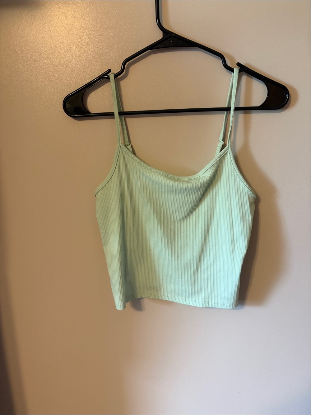 Women's Mint Ribbed Camisole Crop Top